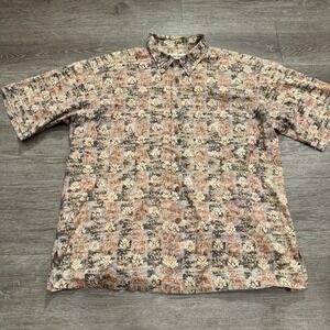 Cooke Street Honolulu Shirt Mens XL Hawaiian Button Short Sleeve Cotton‎ Costal